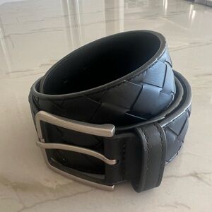 Bottega Venata Intrecciato Belt Black Sz 90cm 36 inches